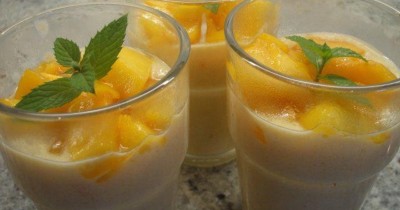 Десерт Летний с персиками и абрикосами