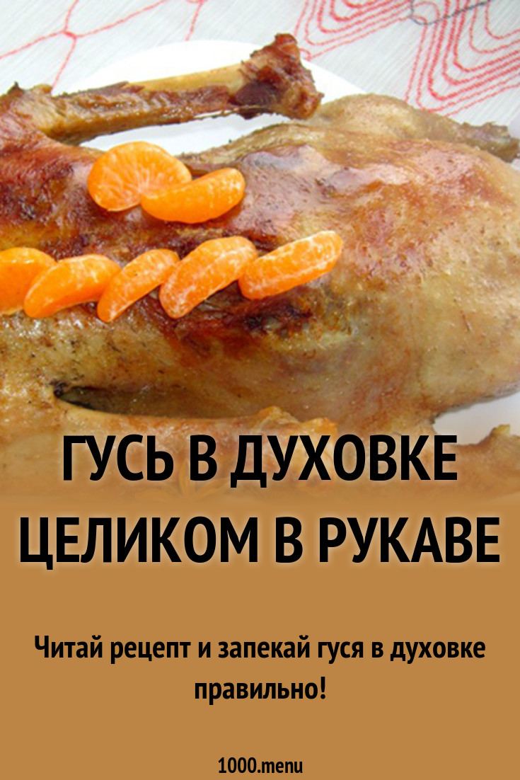Гусь в рукаве в духовке: рецепт приготовления Гусь в рукаве в духовке: рецепт приготовления