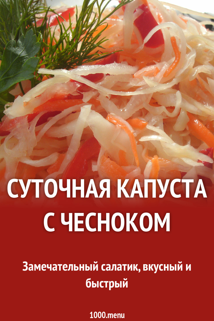 Суточная капуста с морковью и чесноком рецепт с фото пошагово - 1000.menu