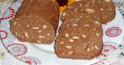  Сливочная колбаска с печеньем - пошаговый рецепт приготовления с фото  