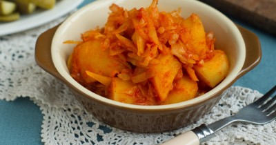  Картошка с капустой в кастрюле - пошаговый рецепт приготовления с фото  