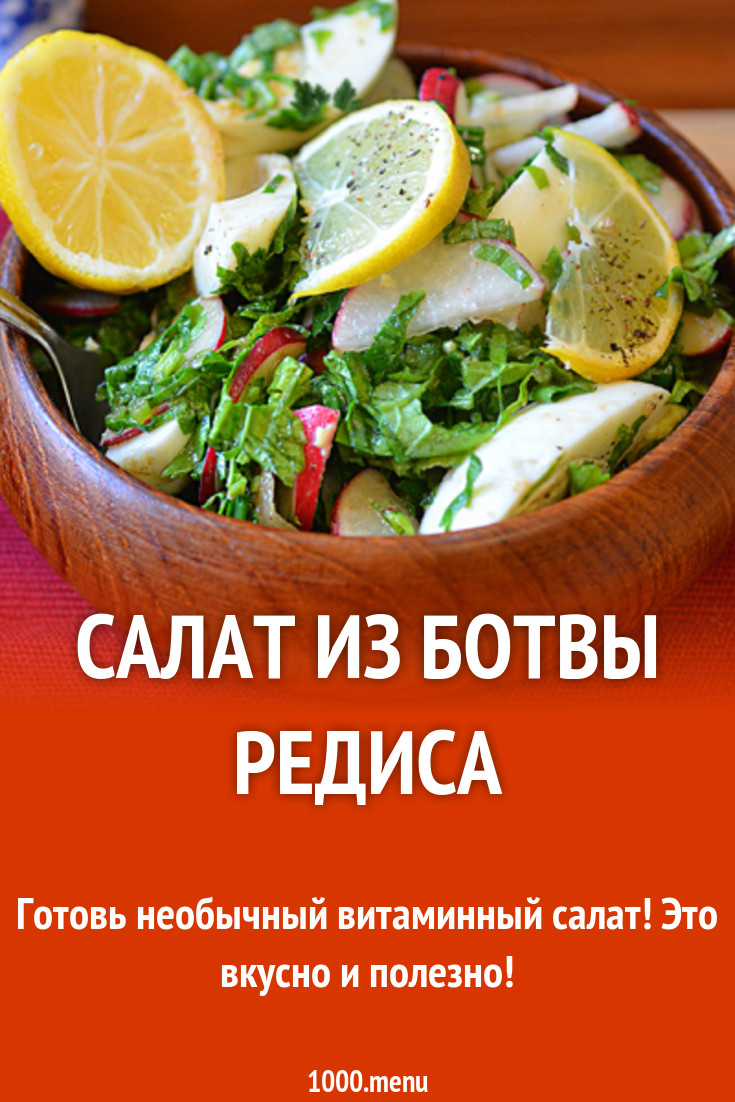 Салат из ботвы редиса рецепт с фото - 1000.menu