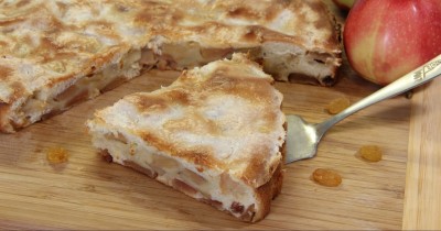 Пирог Яблочный со сметанной заливкой