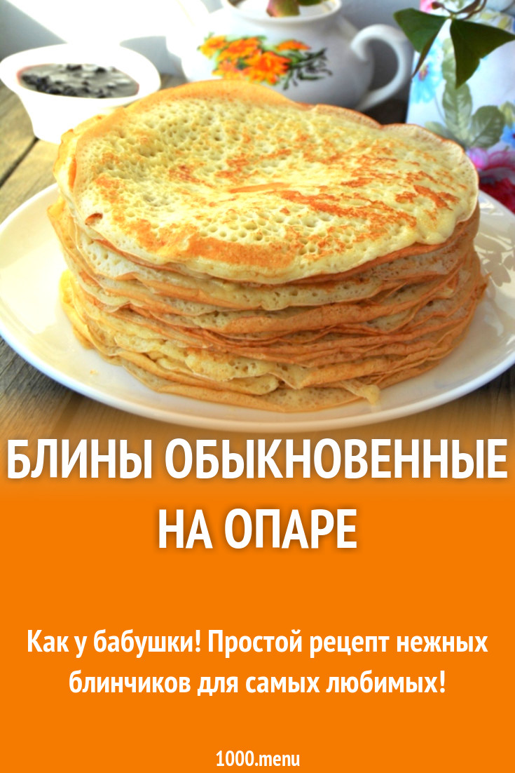 Блины обыкновенные на опаре рецепт с фото пошагово - 1000.menu