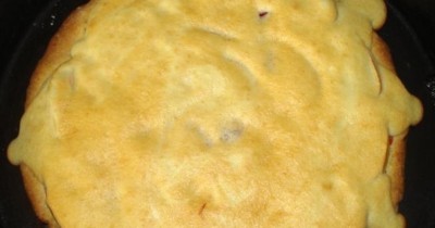 Вкусный яблочной пирог с бисквитным покрытием