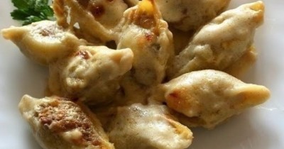 Ракушки фаршированные фаршем и сыром