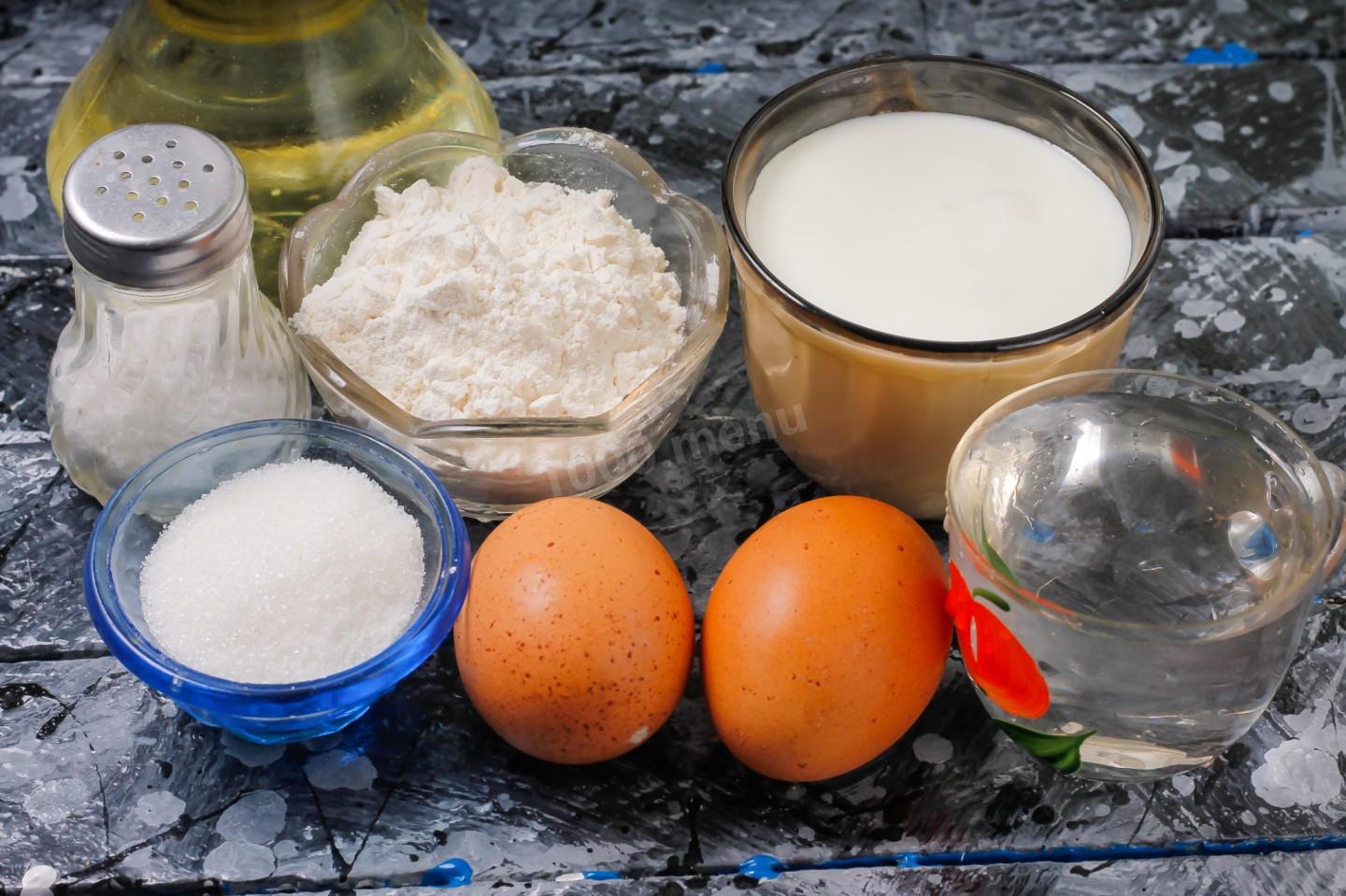 Простой рецепт мука сахар. Ингредиенты для блинов. Мука и яйца. Продукты для приготовления блинов. Яйцо мука соль.