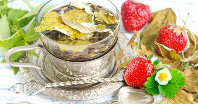 Чай из сушеных листьев малины, клубники и смородины