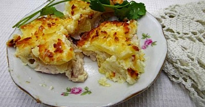 Куриное мясо под шубой в духовке
