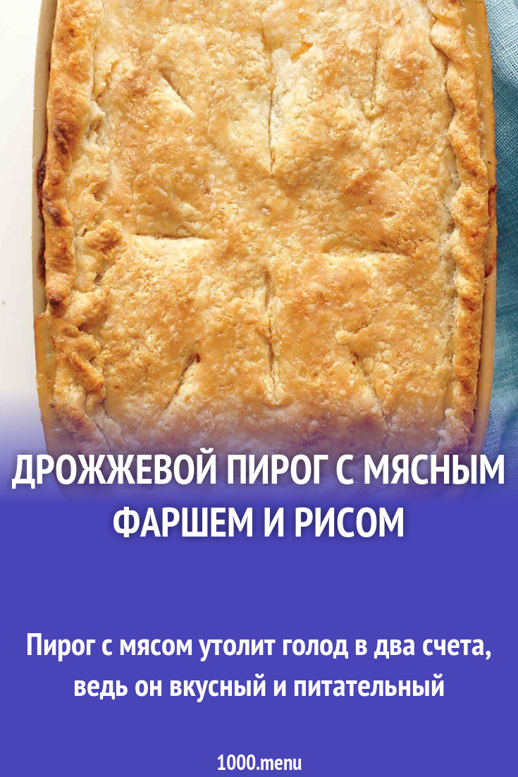 Дрожжевой пирог с мясным фаршем и рисом рецепт с фото пошагово - 1000.menu