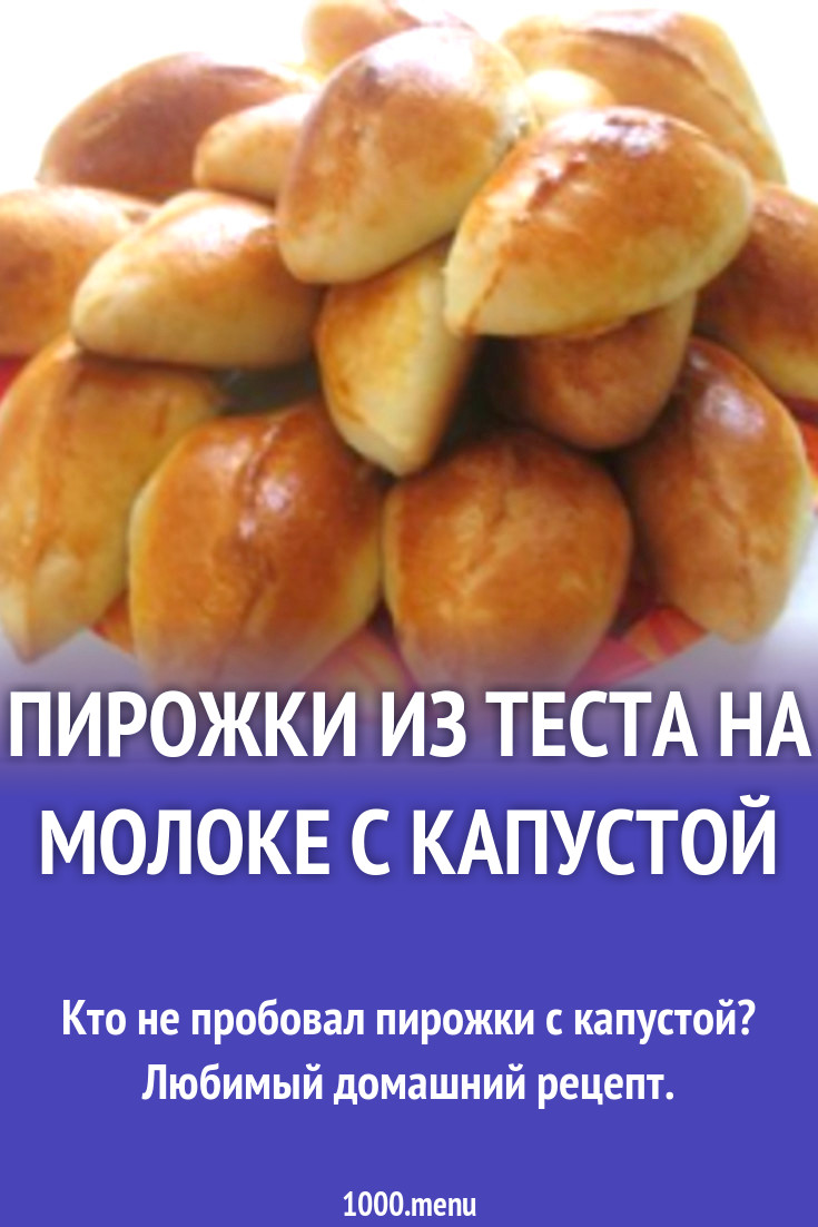 Пирожки из теста на молоке с капустой рецепт с фото - 1000.menu