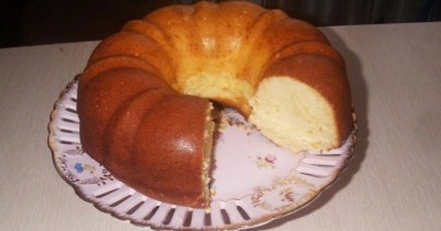 Творожный кекс с ванильным сахаром и апельсиновой цедрой