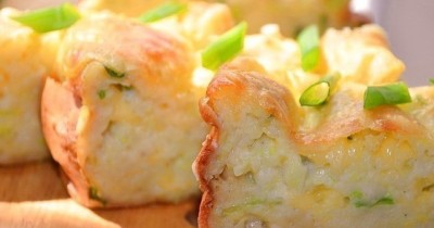 Запеканка из кабачков с зелёным луком