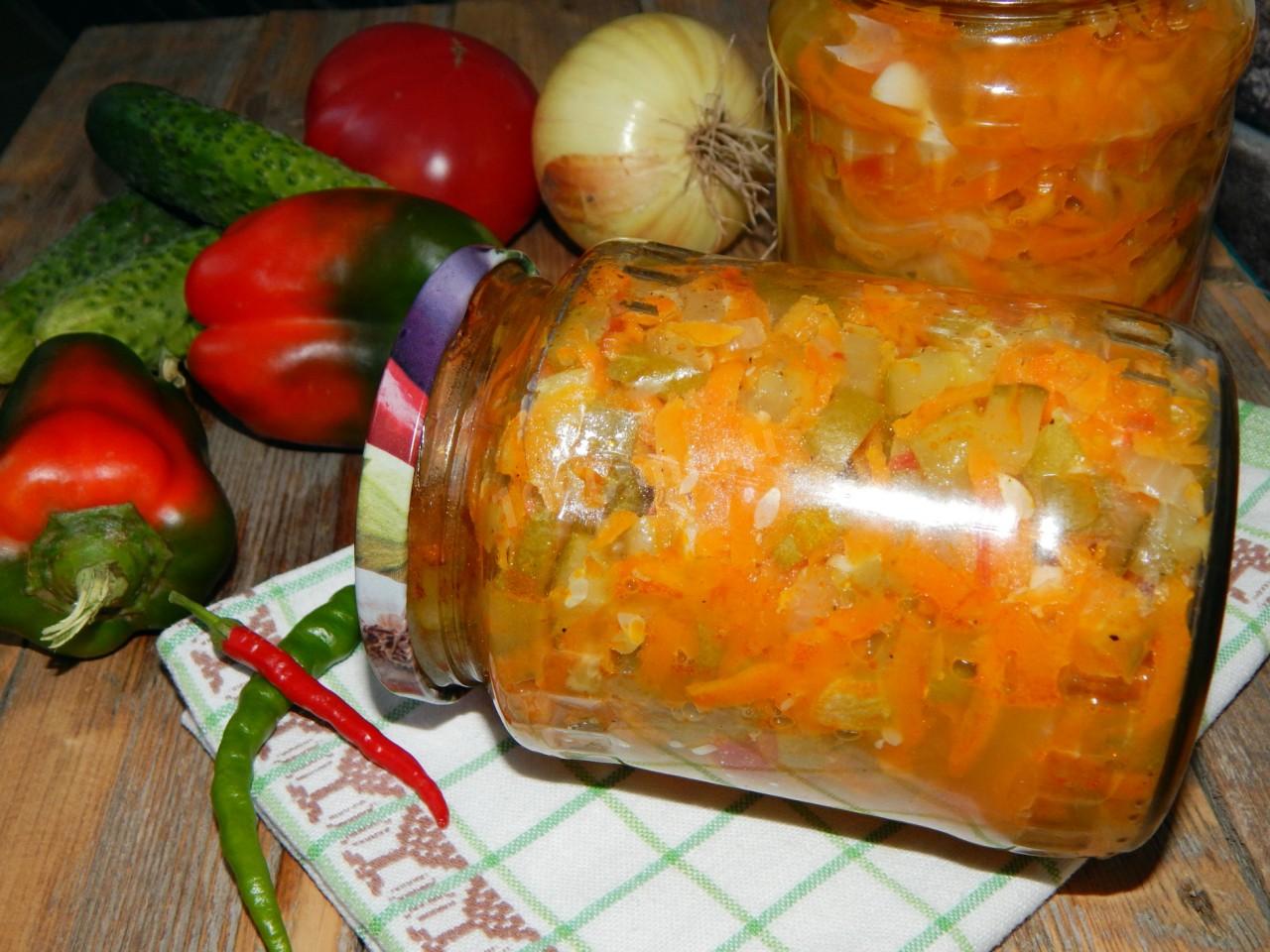 Салат на зиму перец морковь лук