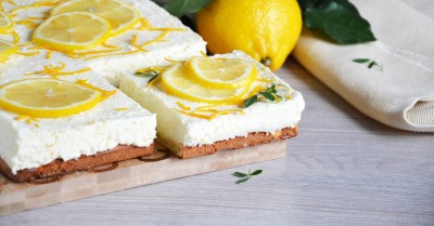 Творожный торт без желатина с лимоном