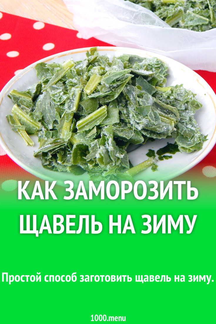 Как заморозить щавель на зиму рецепт с фото - 1000.menu