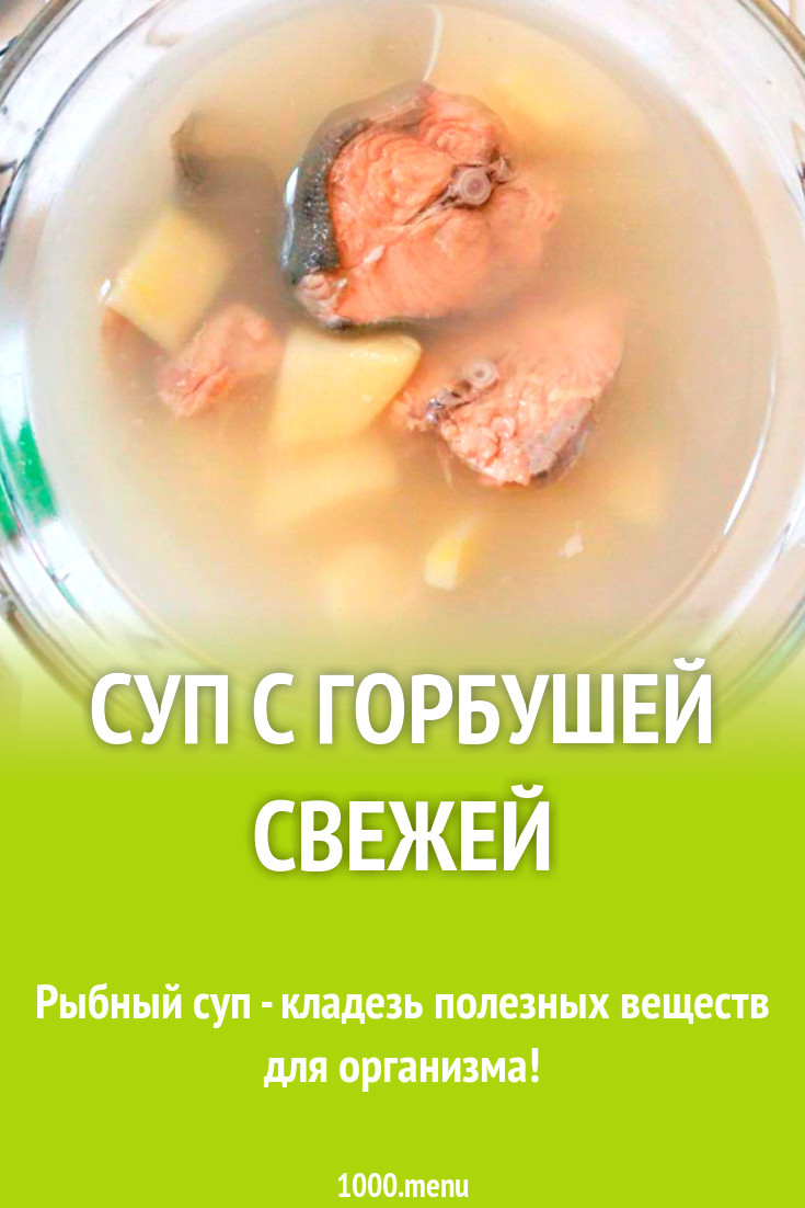 Суп с горбушей свежей рецепт с фото - 1000.menu