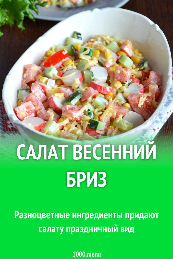 Салат Весенний бриз рецепт фото пошагово и видео - 1000.menu