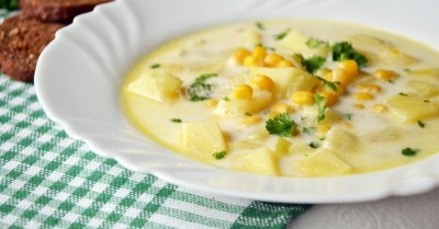 Сливочный суп с картофелем и кукурузой