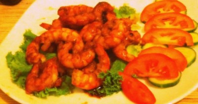 Королевские креветки в чесночно соевом соусе