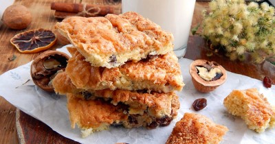 Печенье с грецкими орехами и изюмом
