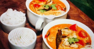 Суп Том Ям с сибасом и морепродуктами