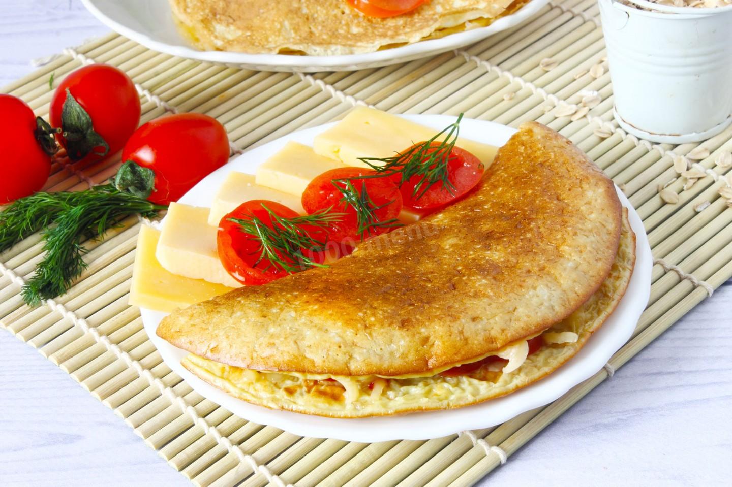 Овсяноблин с сыром и помидорами рецепт с фото пошагово - 1000.menu