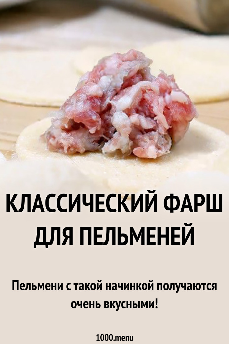 Классический фарш для пельменей рецепт с фото - 1000.menu