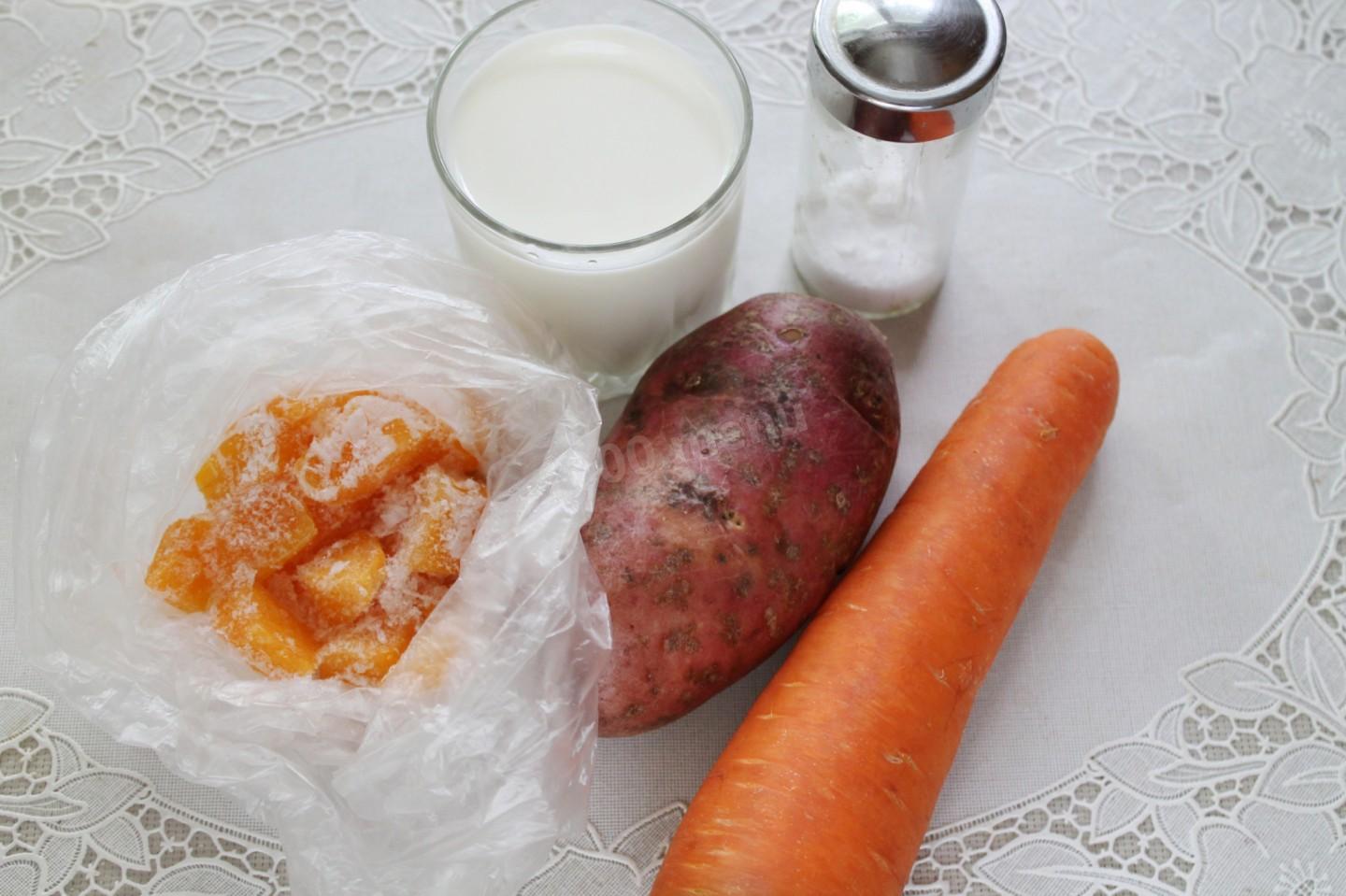 Пюре из замороженной тыквы. Морковь и сливки. Тыквенный суп замороженный. Морковная соль. Набор для тыквенного супа замороженный.