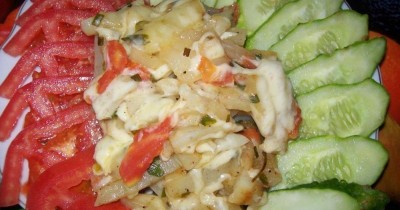 Жареная картошка с сыром