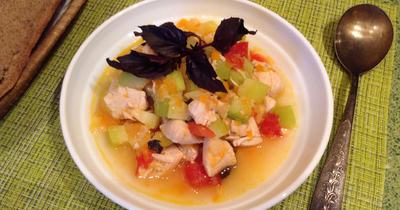 Овощное рагу с куриным филе