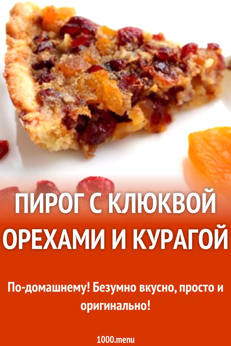 Пирог с клюквой орехами и курагой рецепт с фото пошагово - 1000.menu