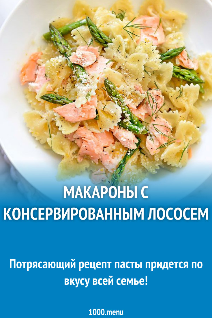 Макароны с консервированным лососем рецепт с фото пошагово - 1000.menu