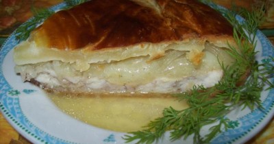 Татарский пирог с мясом и картофелем