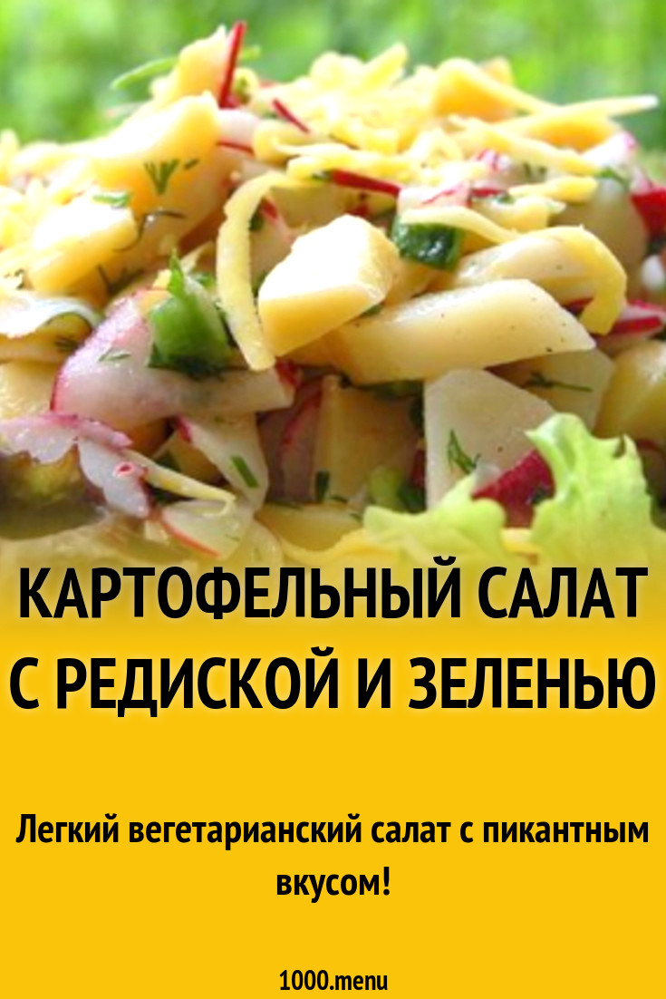 Картофельный салат с редиской и зеленью рецепт с фото пошагово - 1000.menu