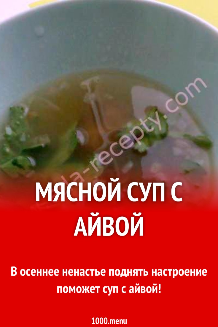 Мясной суп с айвой рецепт с фото пошагово - 1000.menu