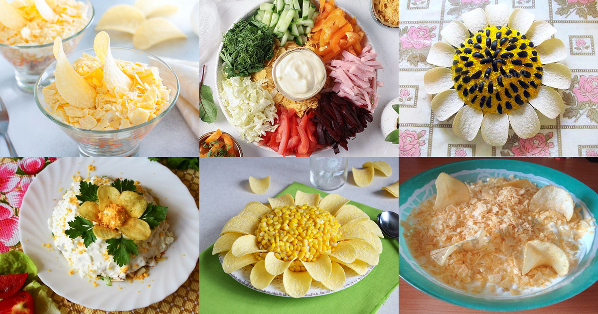 Салат с чипсами - 23 рецепта приготовления пошагово - 1000.menu