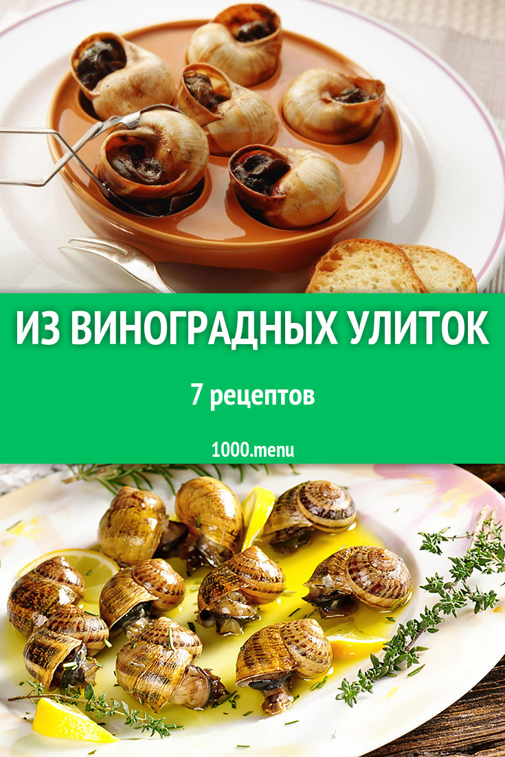 Блюда с виноградными улитками - 7 рецептов приготовления пошагово -  1000.menu