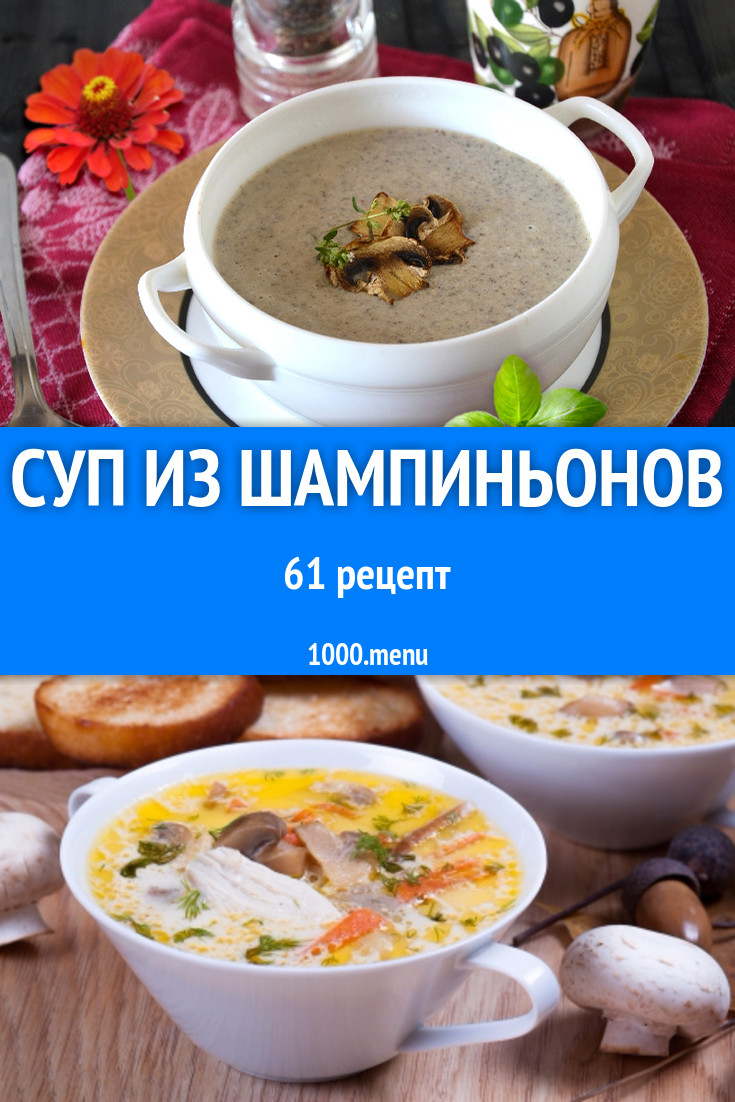 Суп из шампиньонов - 97 рецептов приготовления пошагово - 1000.menu