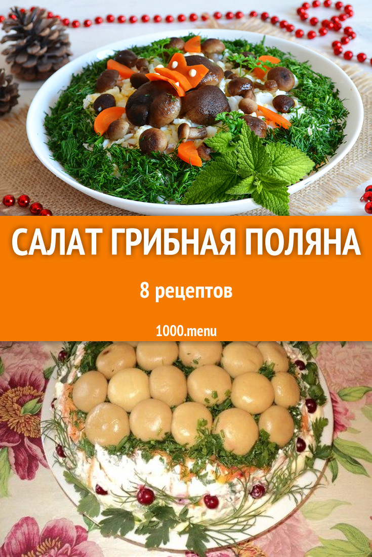 Салат Грибная лесная поляна 6 рецептов - 1000.menu