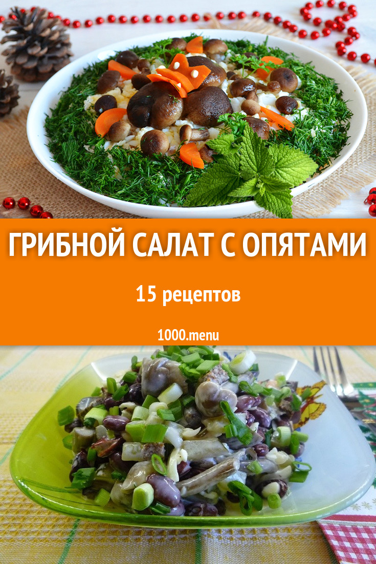 Грибной салат с опятами маринованными и не только 14 рецептов - 1000.menu