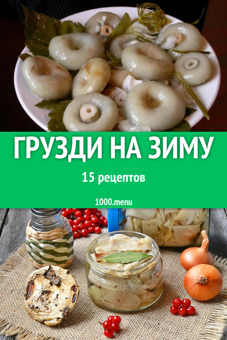 Заготовка грибы грузди на зиму - 20 рецептов - 1000.menu