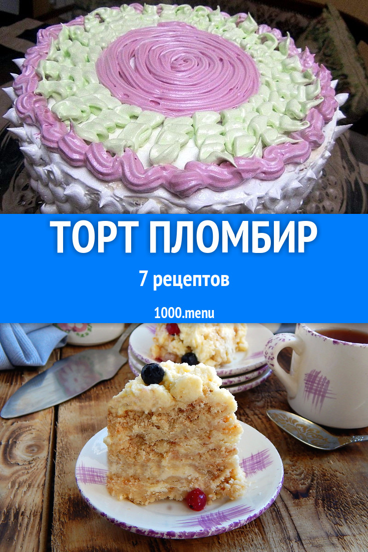 Торт Пломбир - 9 рецептов приготовления пошагово - 1000.menu