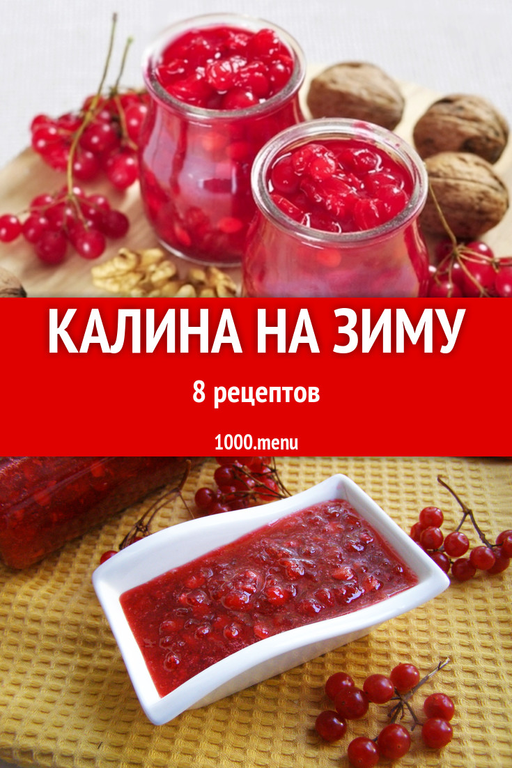 Ягода калина на зиму - 10 рецептов - 1000.menu