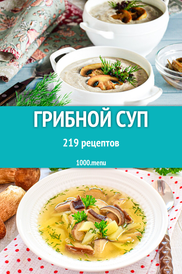 Грибной суп с грибами 220 рецептов - 1000.menu