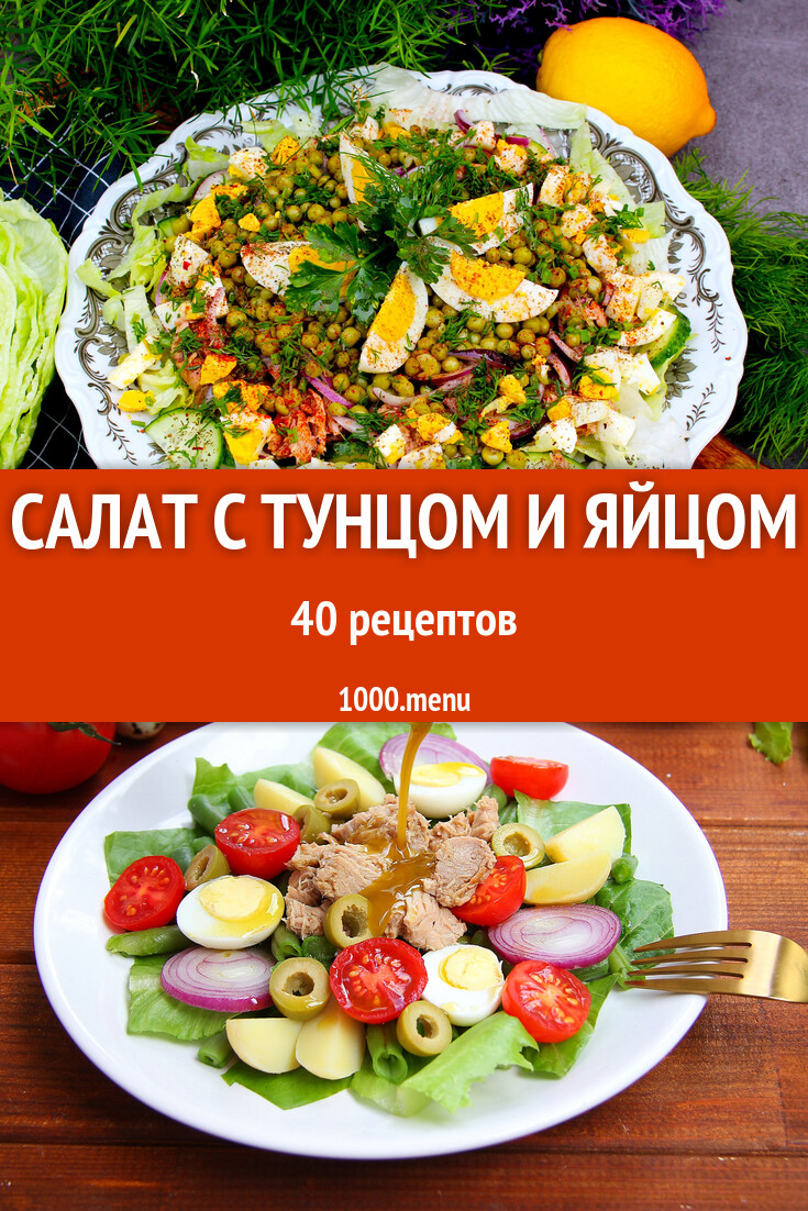 Салат с тунцом и яйцом - 41 рецепт - 1000.menu