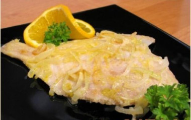 Камбала жареная с апельсинами