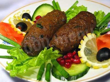 Шашлык из фарша на сковороде