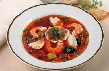 Солянка с креветками