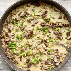 Куриные сердечки с грибами